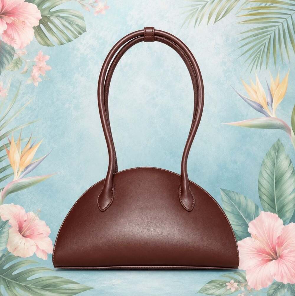 Old Navy Faux Leather Half Moon Shoulder Bag Brown
